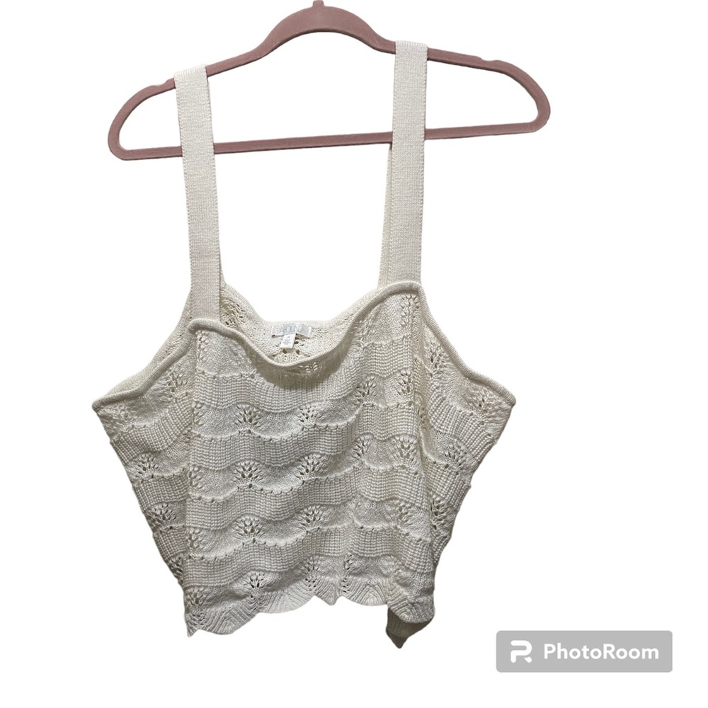 Crochet crop top plus size 3x ivory by Abound